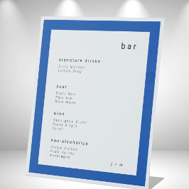 Blaue Umrandung minimalistisches Event Bar Podest Sockelschild