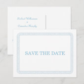 Blaue umrundete Save the Date Postkarte (Vorne/Hinten)