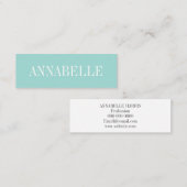 Blaue unbedeutende modische moderne mini visitenkarte (Vorne/Hinten)