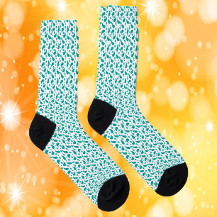 Blaue und aqua-blaue florale Paisley-Muster auf We Socken