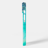Blaue und Aquamarine Abstrakte Kunst Case-Mate iPhone Hülle (Rückseite / Links)