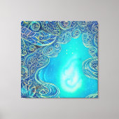 Blaue und Aquamarine Abstrakte Kunst Leinwanddruck (Vorderseite)