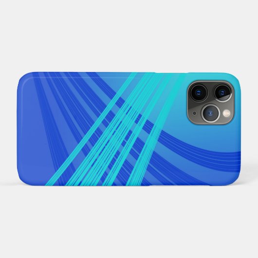 Blaue und Aquamarine Abstrakte Linien Case-Mate iPhone Hülle (Rückseite (Horizontal))