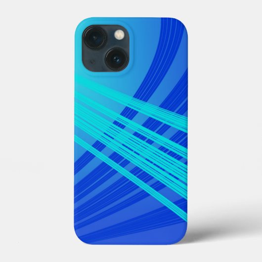 Blaue und Aquamarine Abstrakte Linien Case-Mate iPhone Hülle (Rückseite)
