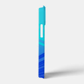 Blaue und Aquamarine Abstrakte Linien Case-Mate iPhone Hülle (Rückseite / Rechts)