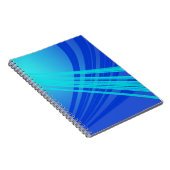 Blaue und Aquamarine Abstrakte Linien Notizblock (Rechte Seite)