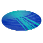 Blaue und Aquamarine Abstrakte Linien Schneidebrett (Ecke)