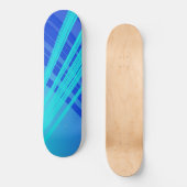 Blaue und Aquamarine Abstrakte Linien Skateboard (Vorderseite)