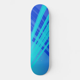 Blaue und Aquamarine Abstrakte Linien Skateboard