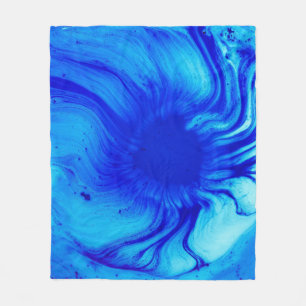 Blaue und aquamarine abstrakte Malerei Fleecedecke