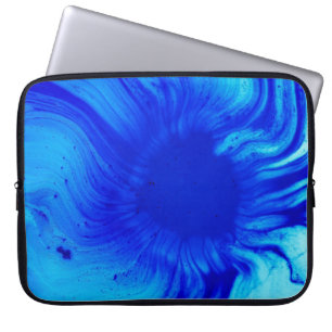 Blaue und aquamarine abstrakte Malerei Laptopschutzhülle