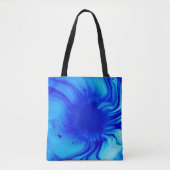 Blaue und aquamarine abstrakte Malerei Tasche (Vorderseite)