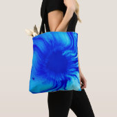 Blaue und aquamarine abstrakte Malerei Tasche (Von Nahem)