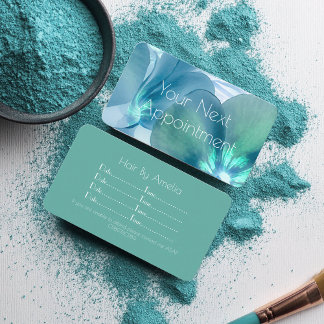 Blaue und Aquamarine Blumenkarte Visitenkarte