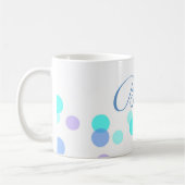 Blaue und Aquamarine Kaffee-Tasse mit Namen Kaffeetasse (Links)