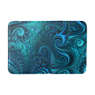 Blaue und Aquamarine Kraken Tentakles Spiralmuster Badematte