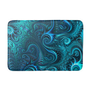 Blaue und Aquamarine Kraken Tentakles Spiralmuster Badematte