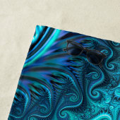 Blaue und Aquamarine Kraken Tentakles Spiralmuster Strandtuch (Beispiel)