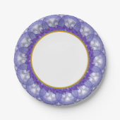 Blaue und Aquamarine Lace Gold Trim Paper Plate Pappteller (Vorderseite)