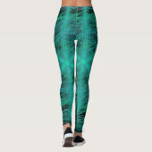 Blaue und aquamarine Mandala-Leggings Leggings (Rückseite)