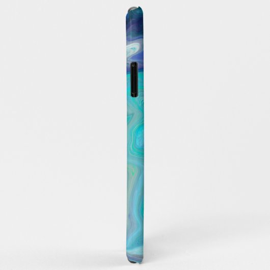 Blaue und Aquamarine Marmorwellen Case-Mate iPhone Hülle (Hinten/Rechts)