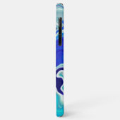 Blaue und Aquamarine Marmorwellen Case-Mate iPhone Hülle (Hinten/Links)