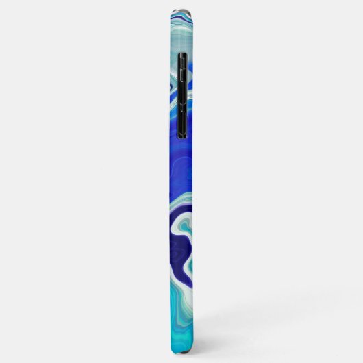 Blaue und Aquamarine Marmorwellen Case-Mate iPhone Hülle (Hinten/Links)