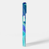 Blaue und Aquamarine Marmorwellen Case-Mate iPhone Hülle (Rückseite / Rechts)