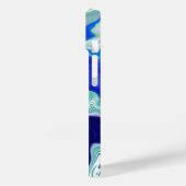 Blaue und Aquamarine Marmorwellen Case-Mate iPhone Hülle (Rückseite / Links)