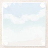 Blaue und Aquamarine Meereswellen Glasuntersetzer (Rückseite)