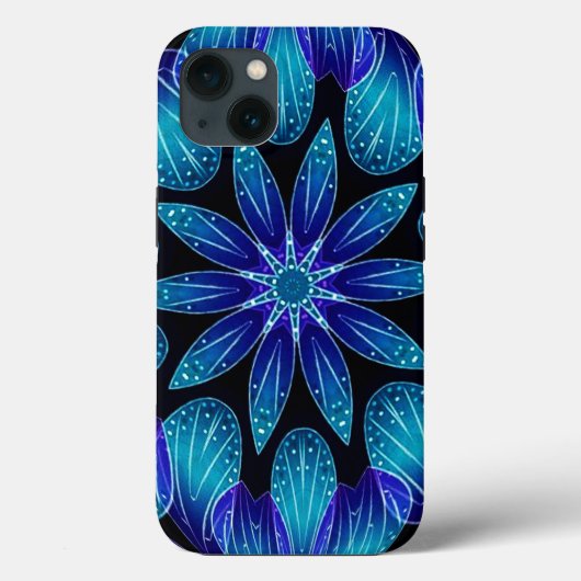 Blaue und Aquamarine Petals Mandala Case-Mate iPhone Hülle (Rückseite)