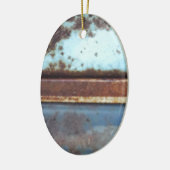 Blaue und aquamarine rostige LKW nah-up Keramik Ornament (Links)