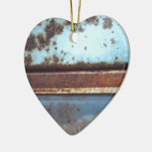 Blaue und aquamarine rostige LKW nah-up Keramik Ornament (Links)