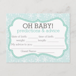 Blaue und Aquamarine Schneeflocken - Vorhersagen u Einladung