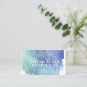 Blaue und Aquamarine Watercolor Wash Kunst Visitenkarte (Stehend Vorderseite)