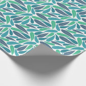 Blaue und Aquapflanze Geschenkpapier (Ecke)