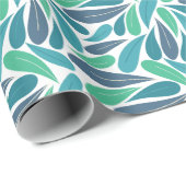 Blaue und Aquapflanze Geschenkpapier (Rolleneckpunkt)