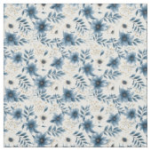 Blaue und beige Blumen Stoff (Muster)