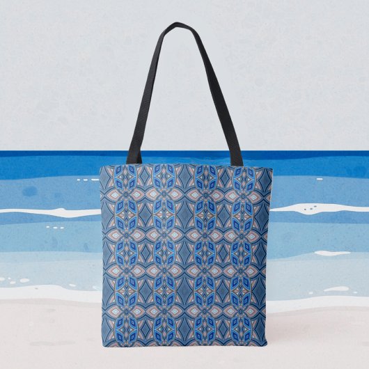 Blaue und beige boho Farbtöne Tasche