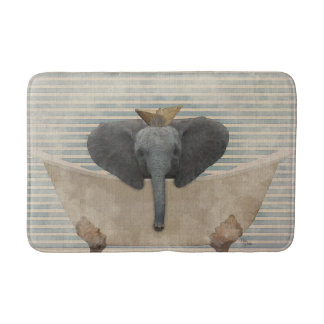 Blaue und beige gestreifte Elefant-Wanne-Bad-Matte Badematte