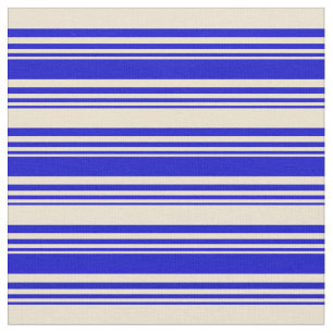 Blaue und Beige Streifen/Linienmuster Stoff