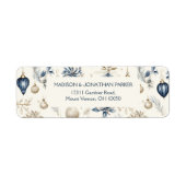 Blaue und beige Weihnachtsschmuck Muster (Vorne)