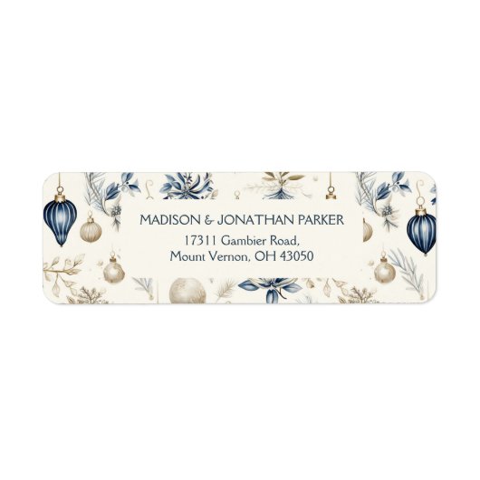 Blaue und beige Weihnachtsschmuck Muster (Vorne)