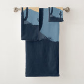 Blaue und beige Wüste Badhandtuch Set (Insitu)