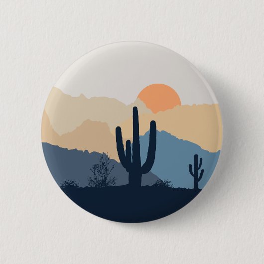 Blaue und beige Wüste Button (Vorderseite)