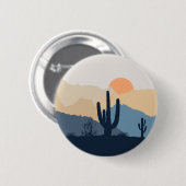 Blaue und beige Wüste Button (Vorne & Hinten)