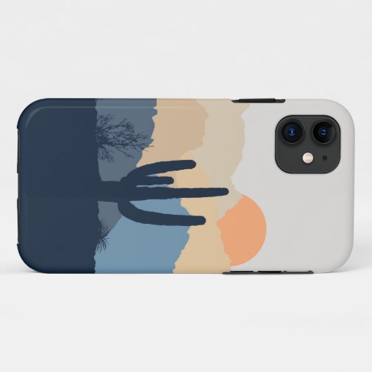 Blaue und beige Wüste Case-Mate iPhone Hülle (Rückseite (Horizontal))