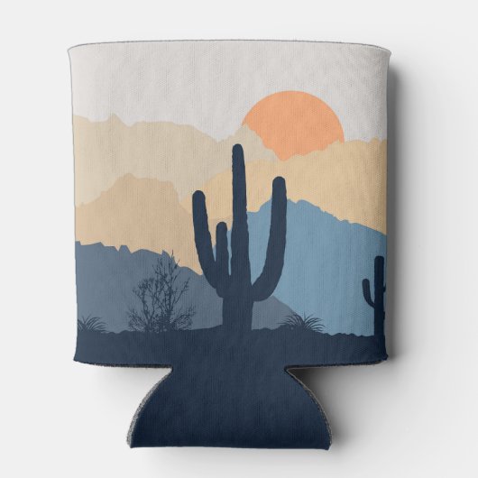 Blaue und beige Wüste Dosenkühler (Rückseite)