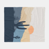 Blaue und beige Wüste Fleecedecke (Vorderseite (Horizontal))