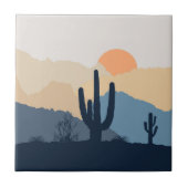 Blaue und beige Wüste Fliese (Vorderseite)